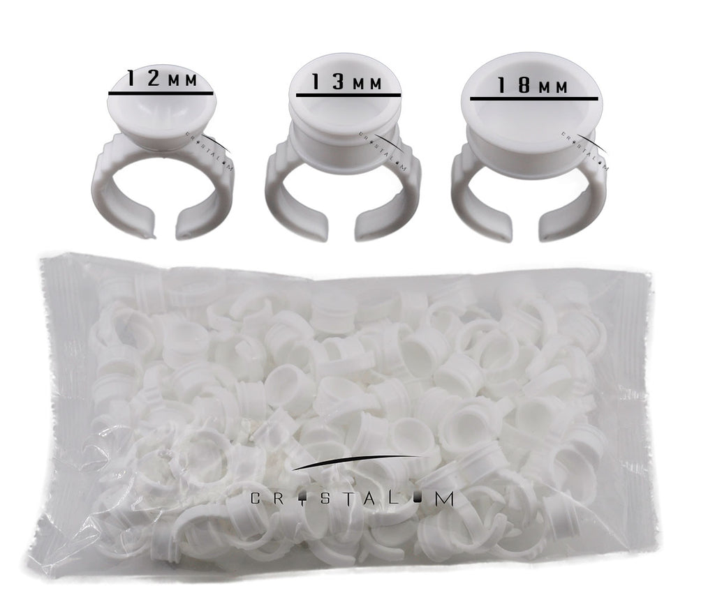 CRYSTALUM Microblading Supplies | Ink-Pigment Eyelash Glue Ring Holders Cups x100